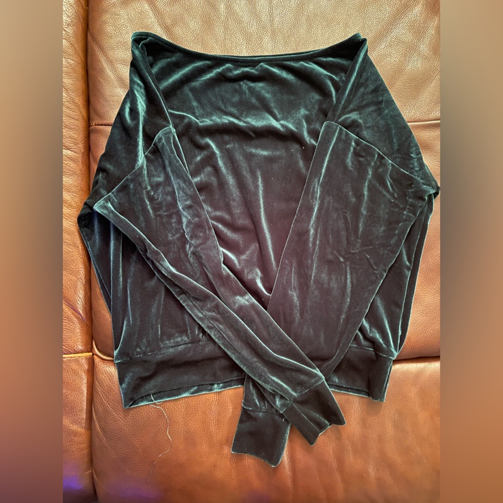 Size medium dark green velvet sweat suit